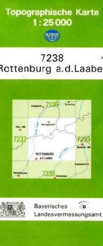 Topographische Karte Bayern Rottenburg a. d. Laaber