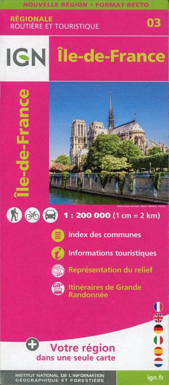IGN Karte, Régionale Routière et Touristique Île-de-France
