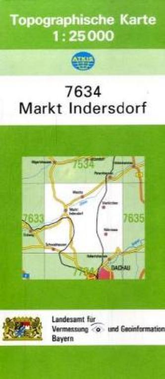 Topographische Karte Bayern Markt Indersdorf