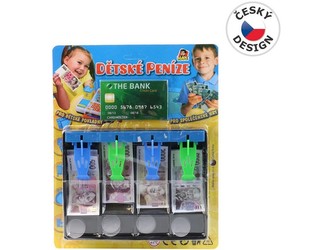 Pokladna s penězi- České různé bankovky - mix