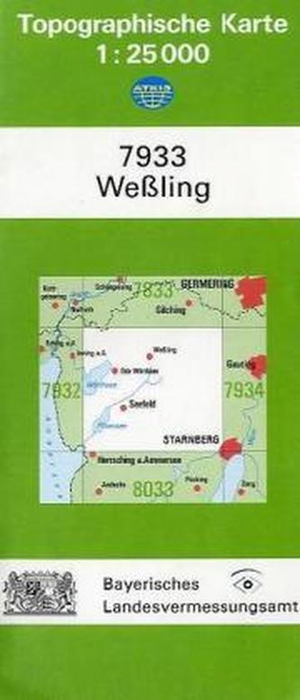 Topographische Karte Bayern Weßling