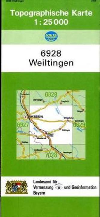 Topographische Karte Bayern Weiltingen