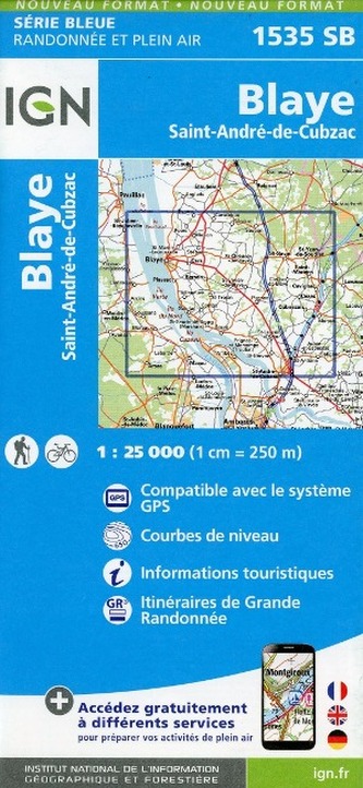 IGN Karte, Serie Bleue Blaye Saint-André-de-Cubzac