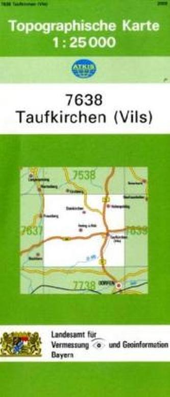 Topographische Karte Bayern Taufkirchen (Vils)