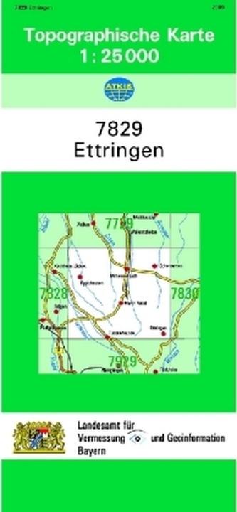 Topographische Karte Bayern Ettringen