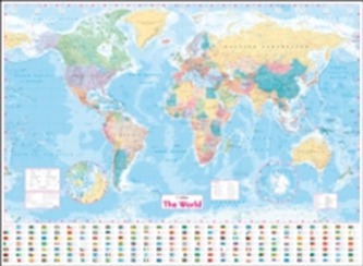 Collins World Wall Laminated Map, Plano