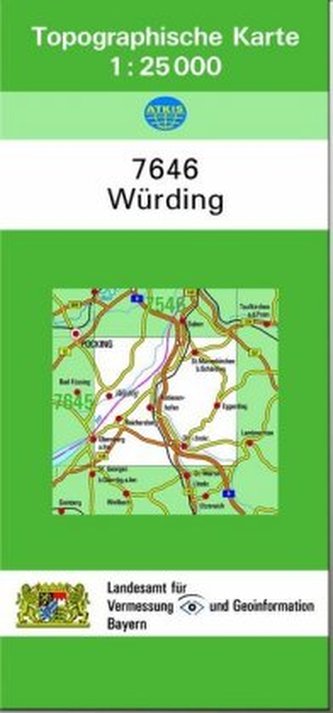 Topographische Karte Bayern Würding