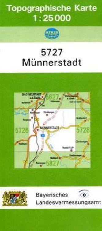 Topographische Karte Bayern Münnerstadt