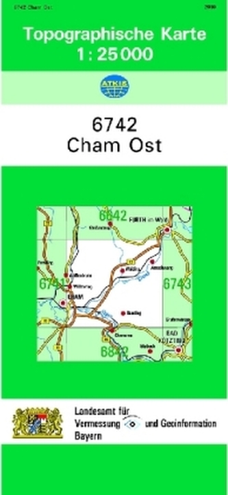 Topographische Karte Bayern Cham Ost
