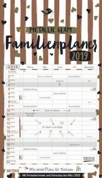 Familienplaner Metallic Glam 2019