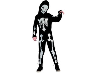 Šaty na karneval - kostra chlapec, 120-130 cm