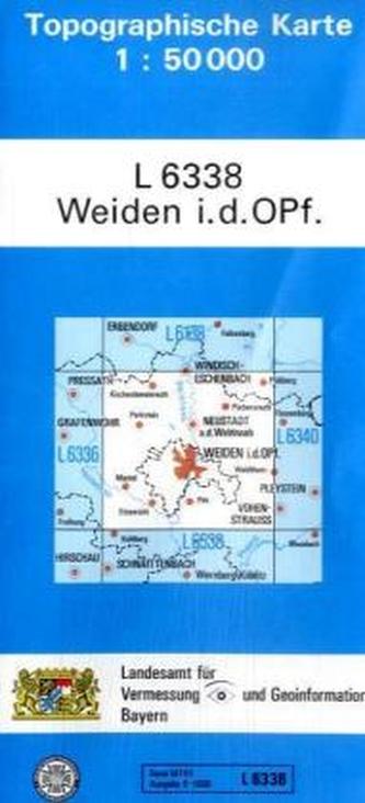 Topographische Karte Bayern Weiden i. d. OPf.