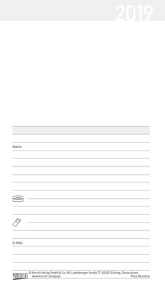 Taschenkalender Pluto geheftet Einlage 2019