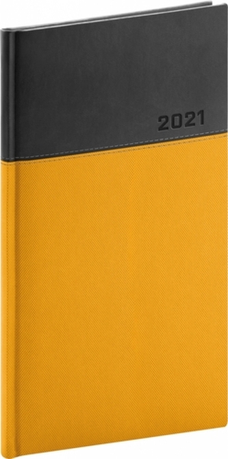 Kapesní diář Dado 2021, žlutočerný