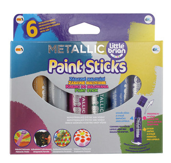 Little Brian paint Sticks metalické barvy, 6 ks v krabičce