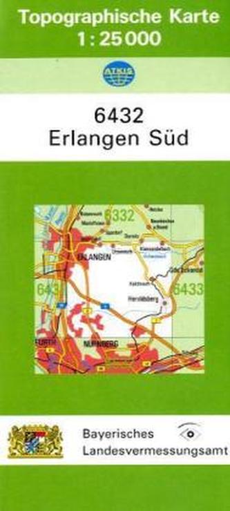 Topographische Karte Bayern Erlangen Süd