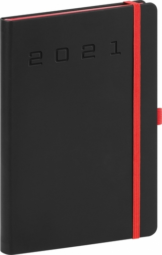 Denní diář Nox 2021, černý-červený