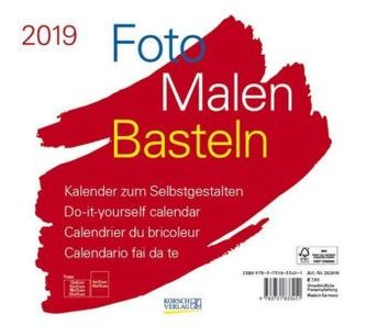Foto-Malen-Basteln Bastelkalender quer weiß 2019