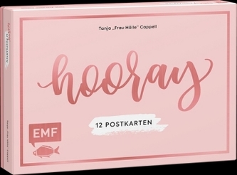 Hooray - 12 Handlettering Postkarten