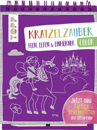 Kratzelzauber Color Feen, Elfen & Einhörner, m. Holzstift