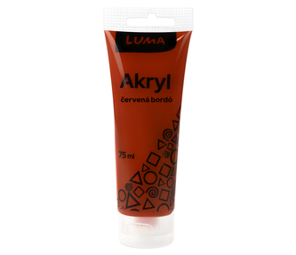 Barvy akrylové 75ml, červená bordó, LUMA Barvy akrylové 75ml, červená bordó, LUMA