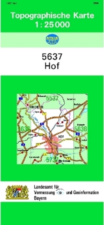 Topographische Karte Bayern Hof