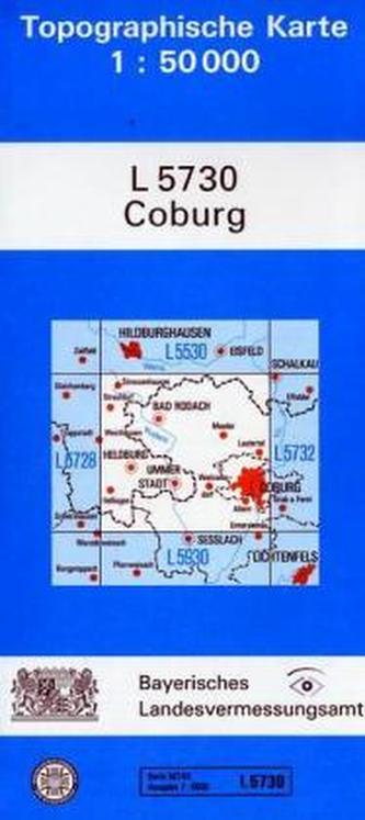 Topographische Karte Bayern Coburg