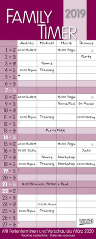 Family Timer Malve 2019