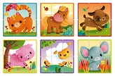 Karetní hra pro děti Puzzle party Janod na způsob kvartetu od 3 let