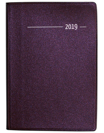 Taschenkalender, Buch, Metallic rot 2019