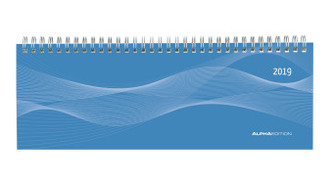 Tisch-Querkalender blau 2019