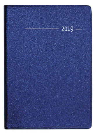 Taschenkalender Metallic blau 2019