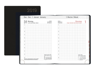 Handwerker-Kalender PVC schwarz 2019