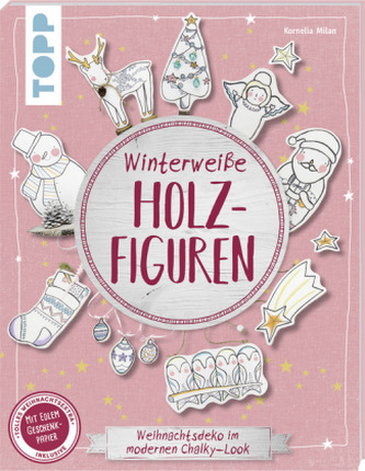 Winterweiße Holzfiguren