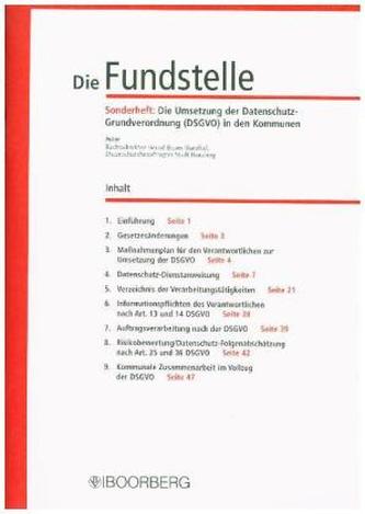 Die Umsetzung der Datenschutz-Grundverordnung (DSGVO) in den Kommunen