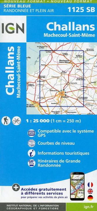 IGN Karte, Serie Bleue Challans, Machecoul-Saint-Même