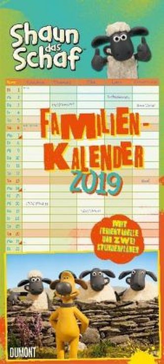 Shaun das Schaf Familienkalender 2019