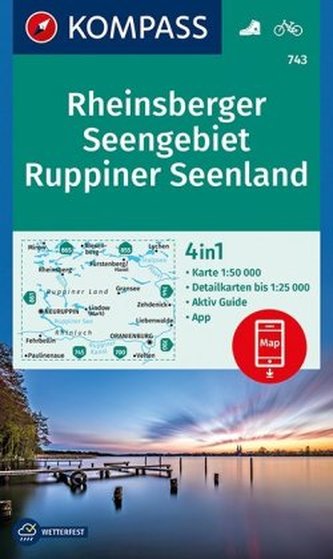 Kompass Karte Rheinsberger Seengebiet, Ruppiner Seenland