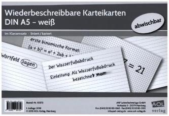 Wiederbeschreibbare Karteikarten DIN A5 - weiß