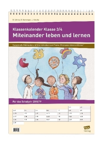 Der große A2-Wandkalender für Klasse 3/4 - 2018/19