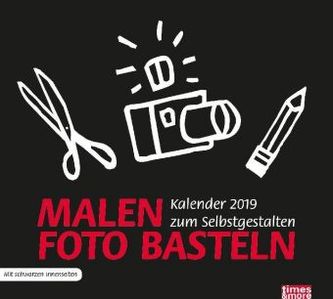 Malen - Foto - Basteln, Bastelkalender, schwarz 2019