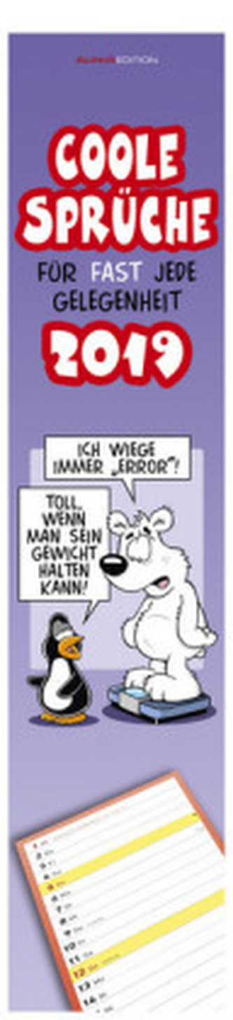 Coole Sprüche 2019, Streifenkalender