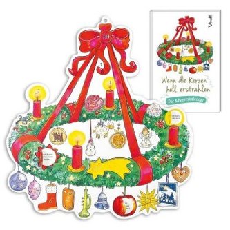 Wenn die Kerzen hell erstrahlen, Hängekranz-Adventskalender, m. Buch
