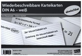 Wiederbeschreibbare Karteikarten DIN A6 - weiß