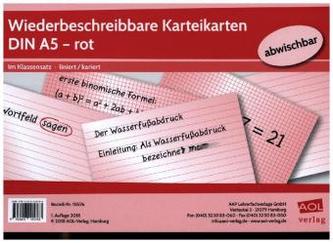 Wiederbeschreibbare Karteikarten DIN A5 - rot