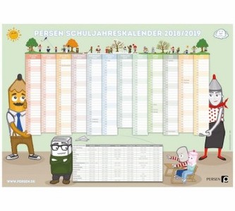 PERSEN Wandkalender DIN A1 - Schuljahr 2018/19