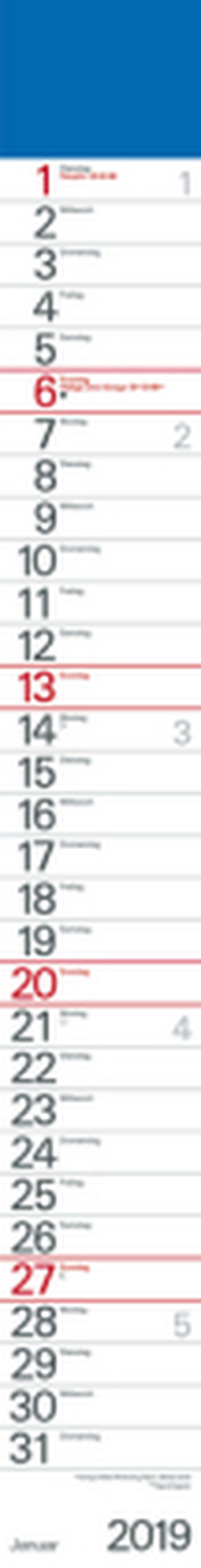 Streifenplaner Blau 2019