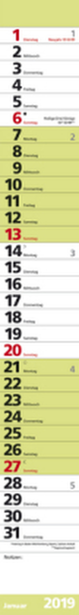 Streifenplaner Colour 2019