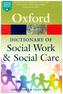 A Dictionary of Social Work and Social Care