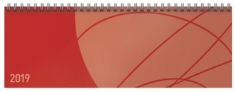 Tischquerkalender Professional Colourlux rot 2019